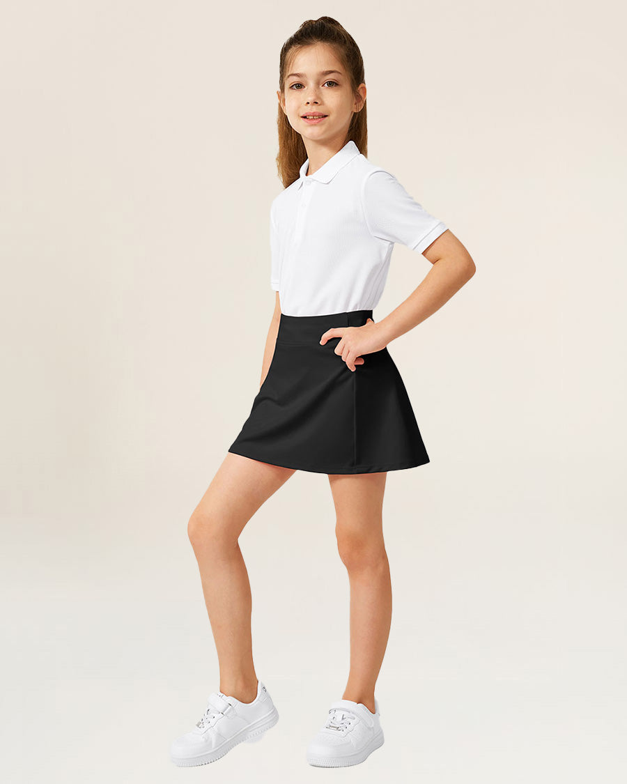 Black Girls CourtChic A-Line Tennis Skirt