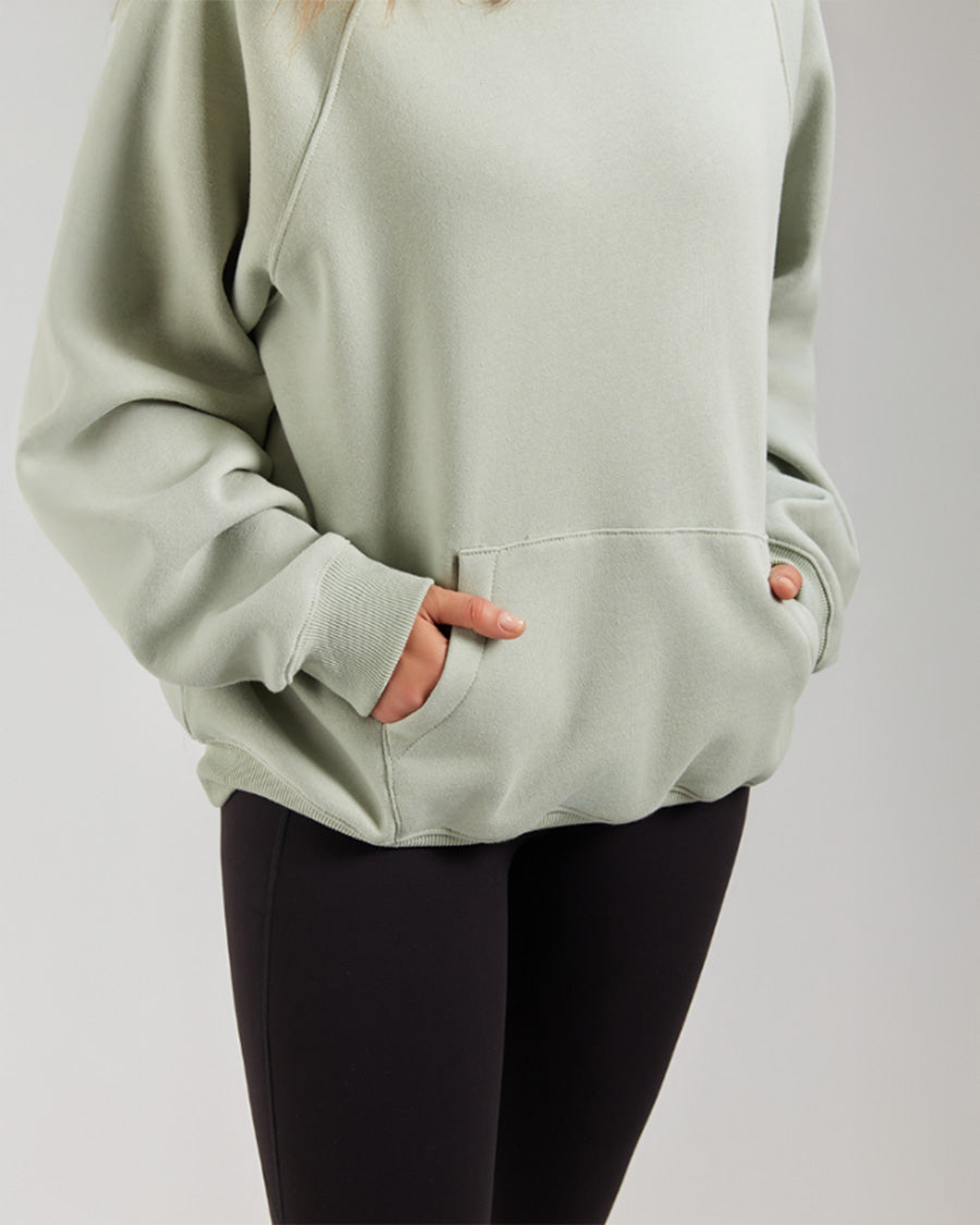 Mint Green Long-Sleeve Oversized Hoodie