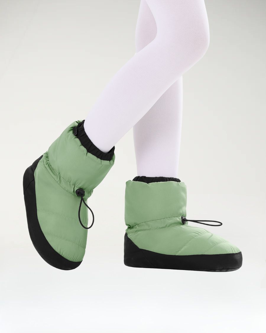 Green ballet warm up booties