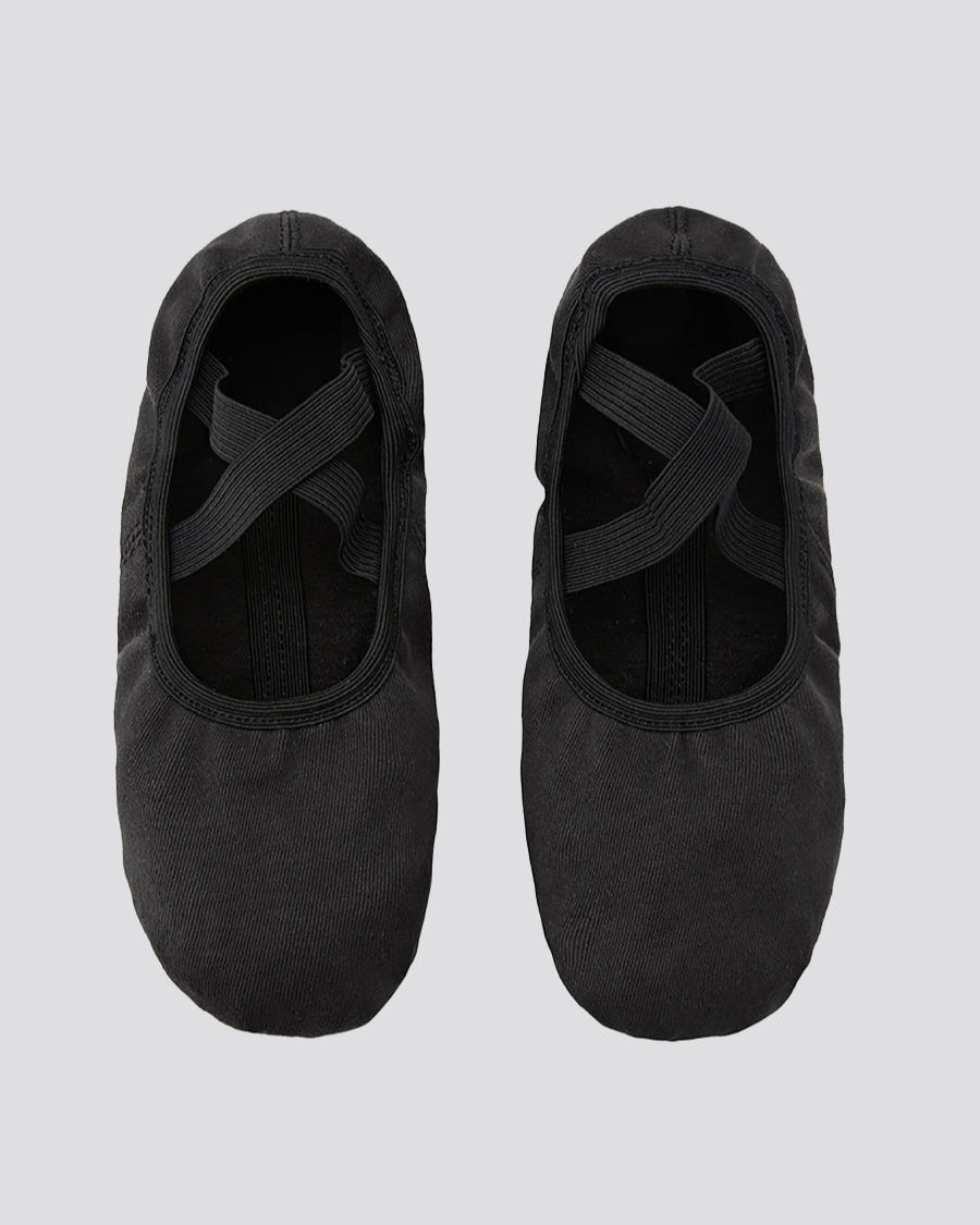 Black Adults Stretch Canvas Split Sole Ballet Shoes