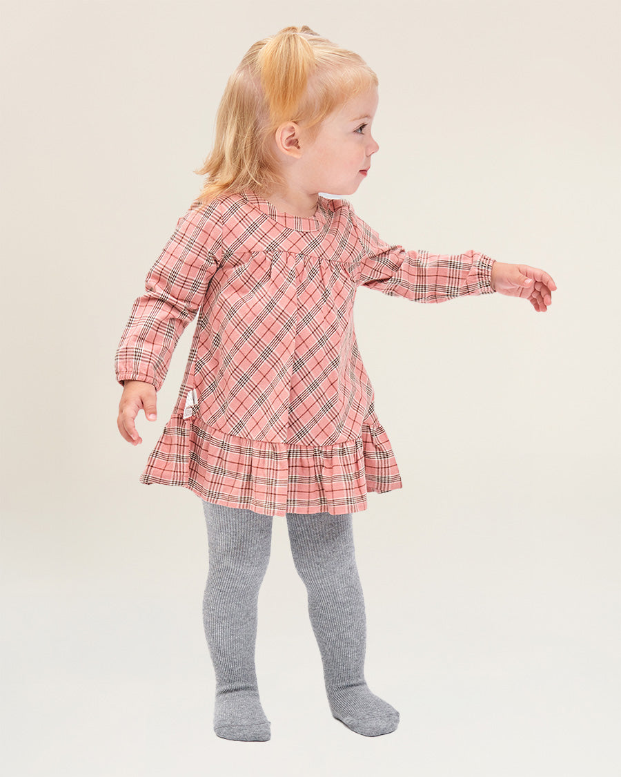 Grey Girls Cotton Knit Tights