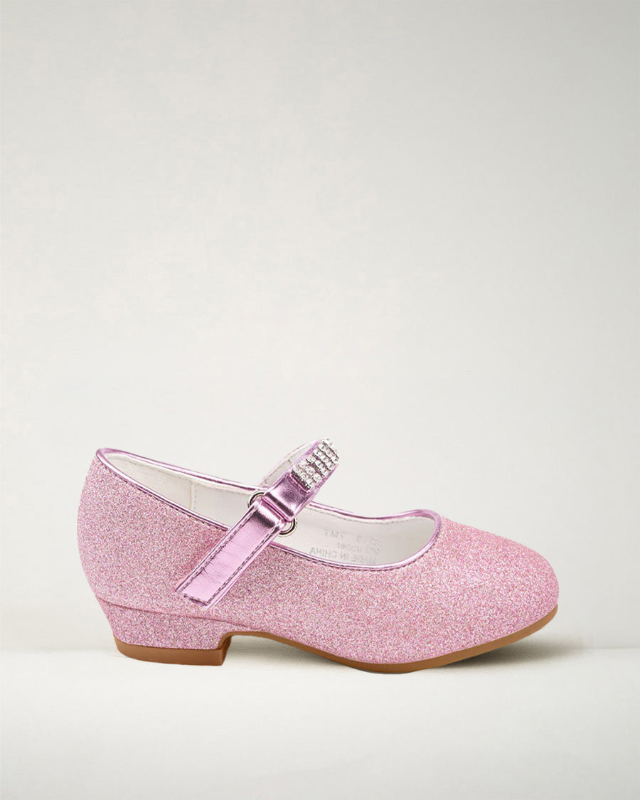 Fuchsia Girls Low Heel Mary Jane Dress Shoes