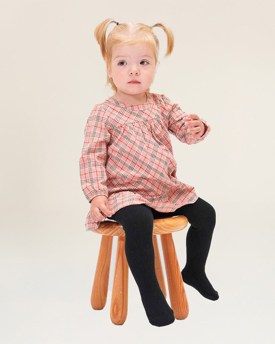 Black Girls Cotton Knit Tights
