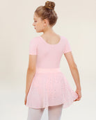 Sparkling Ballet Pink Girls Chiffon Pull-On Wrap Skirt