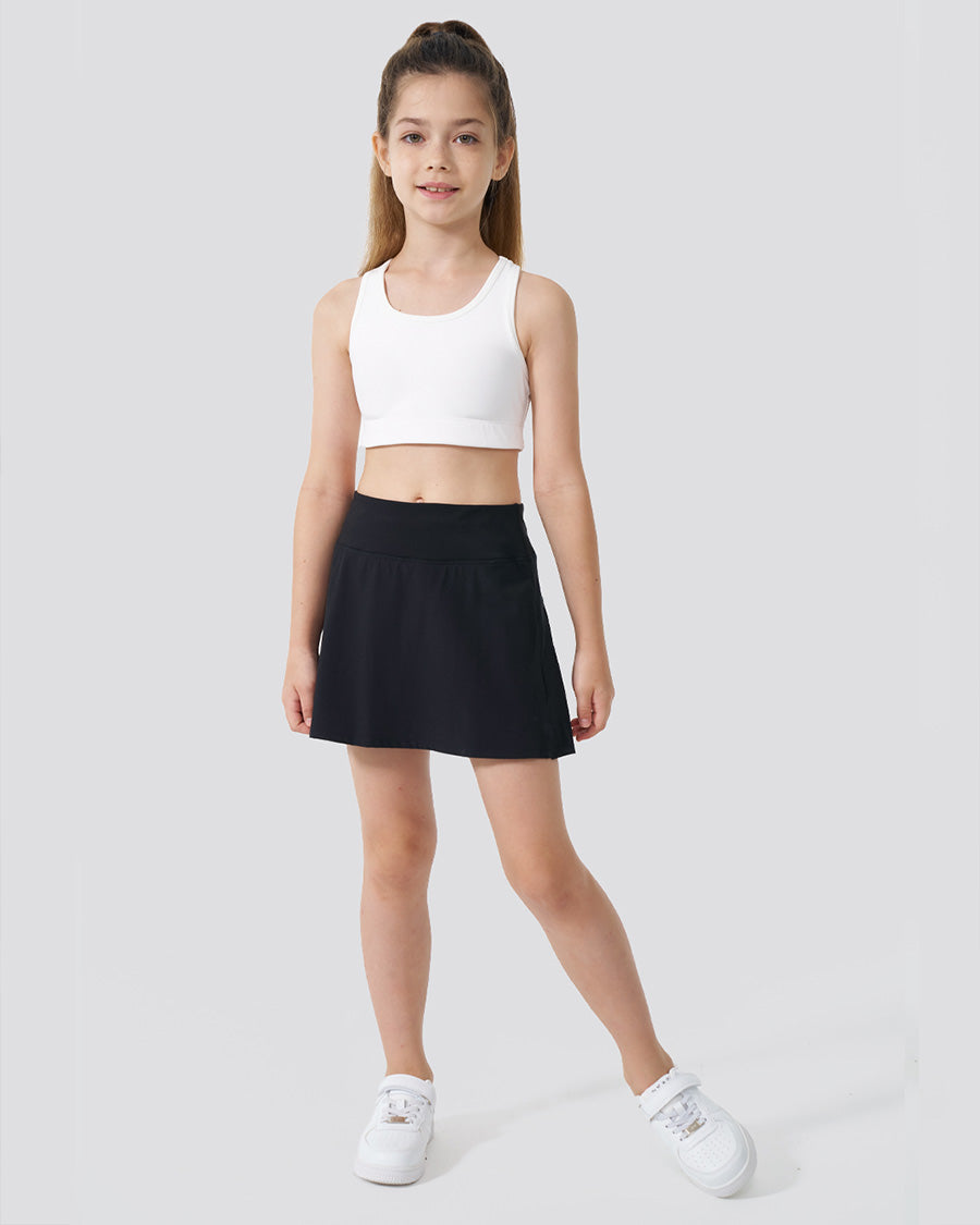 Black Girls Pleated Tennis Skirt