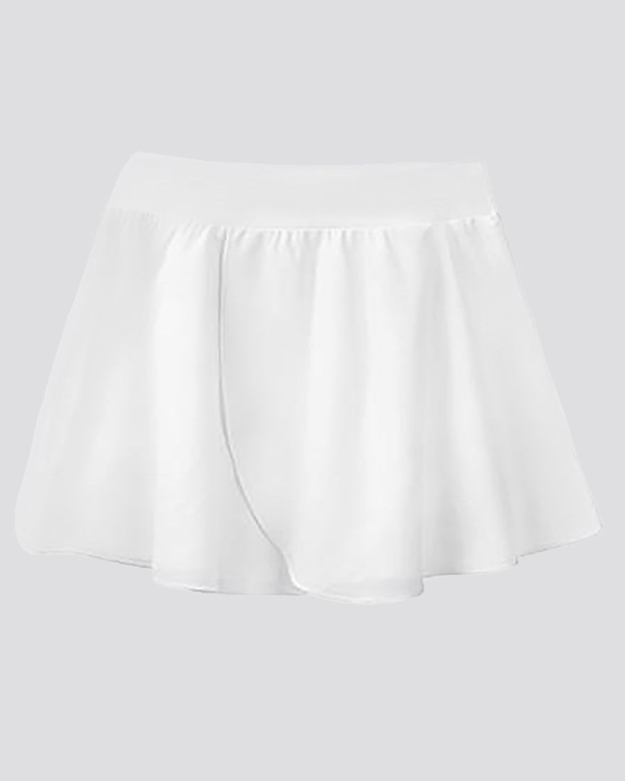 White Women Chiffon Pull-On Wrap Skirt
