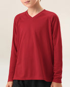 Red Kids Athletic Performance Long Sleeve Shirts