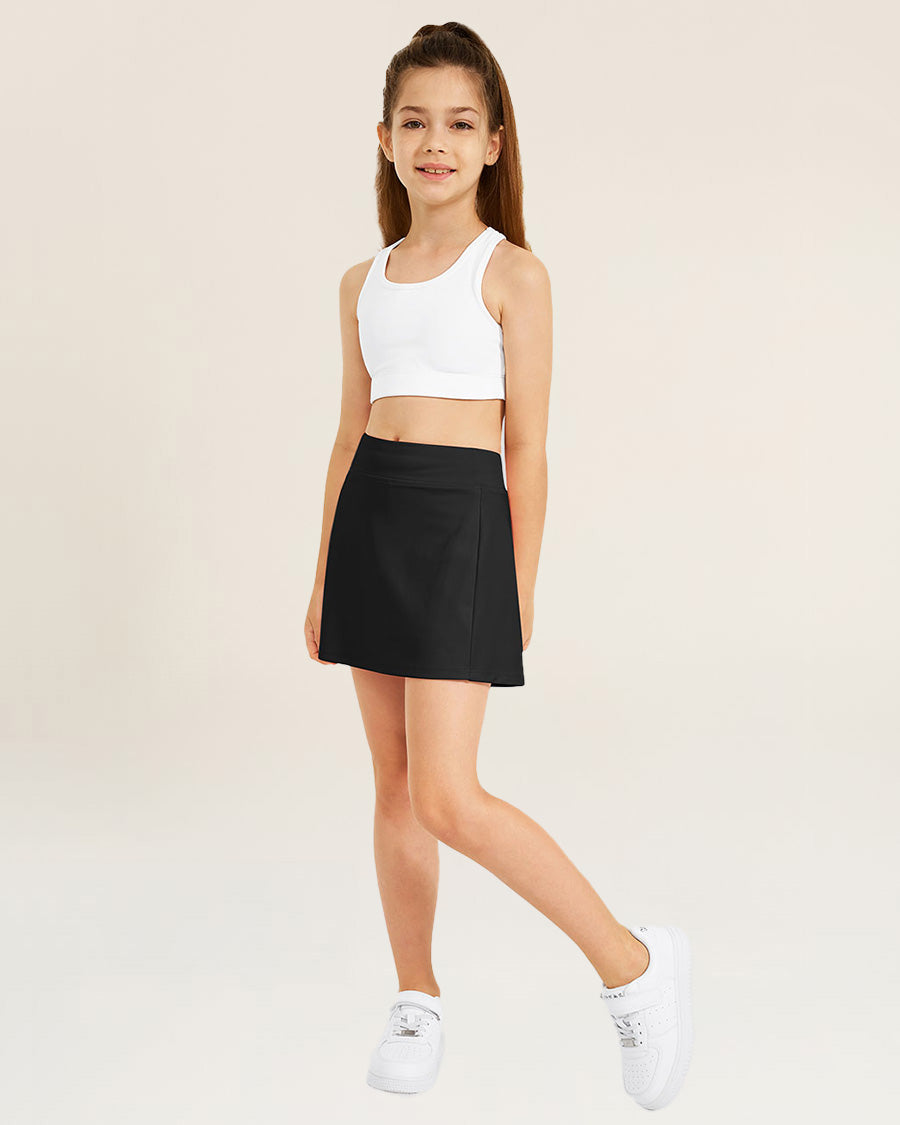 Black Girls CourtChic A-Line Tennis Skirt