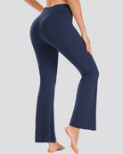 Navy Bootcut Yoga Pants Split Hem Flare