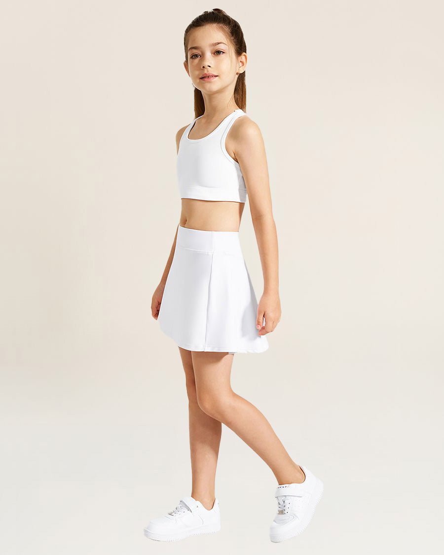 White Girls CourtChic A-Line Tennis Skirt