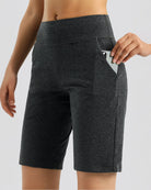 Heather Grey Bermuda High Waistband Shorts 10"