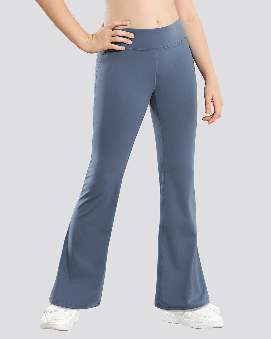 Grey blue flare leggings