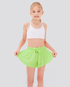 Neon Green Girls Flowy Shorts