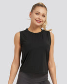 Black Origin Sleeveless Workout Crop Top