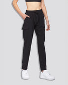 Black Cargo Hiking Pants Straight Leg