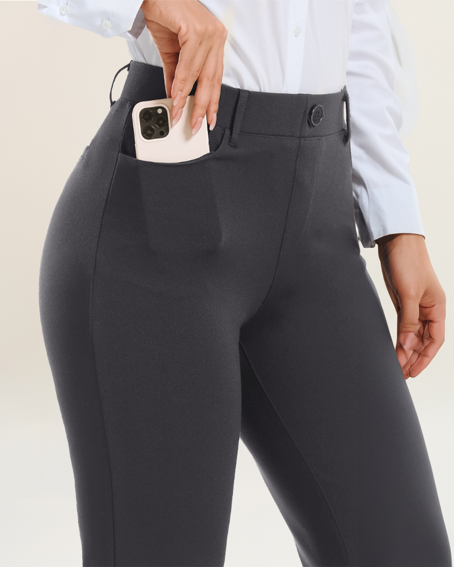 Charcoal Grey Women Business Casual Work Pants  | Bootcut