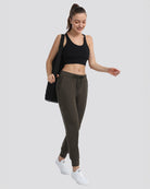 Dark Olive Jogger Pants High Waisted