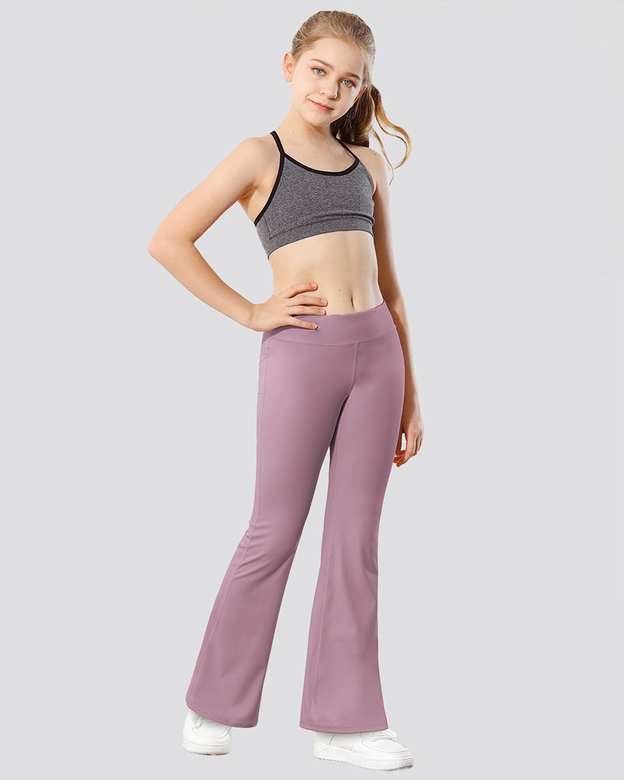 Dusty Lavender Girls Flare Leggings