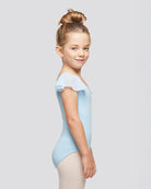 Blue Girls Flutter Sleeve Dance Leotard -  View 4