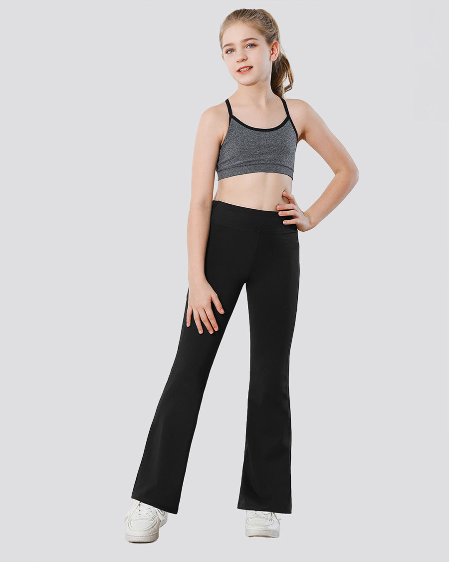 Black Girls Flare Leggings with 2 Pockets