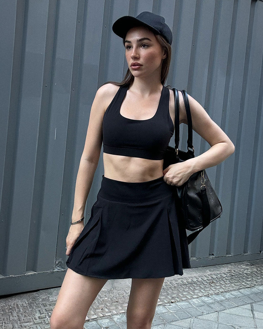 Black SoftLuxe Cross Back Sports Bra