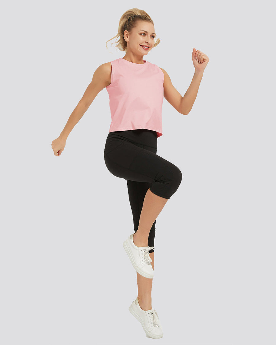Pink Origin Sleeveless Workout Crop Top