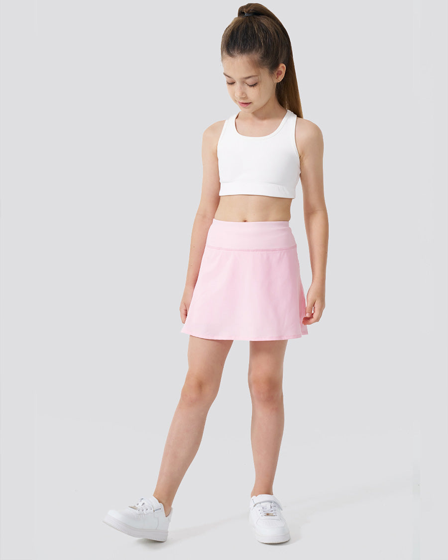 Pink Girls Pleated Tennis Skirt