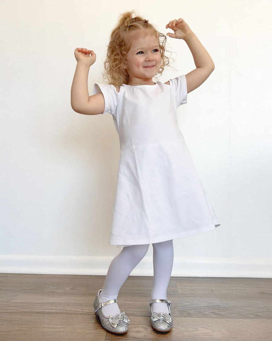 Silver Girls Crown Glitter Mary Jane Dress Shoes