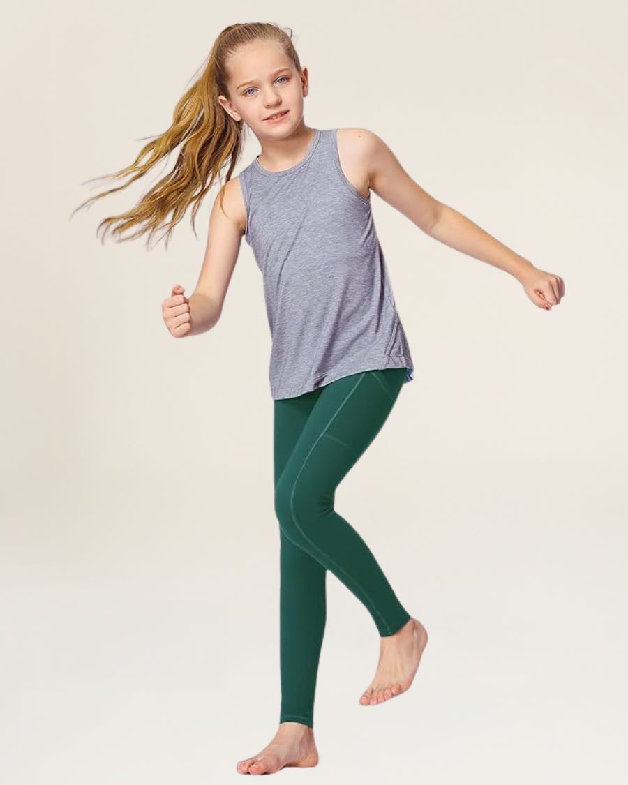 Teal Girls Athletic Leggings