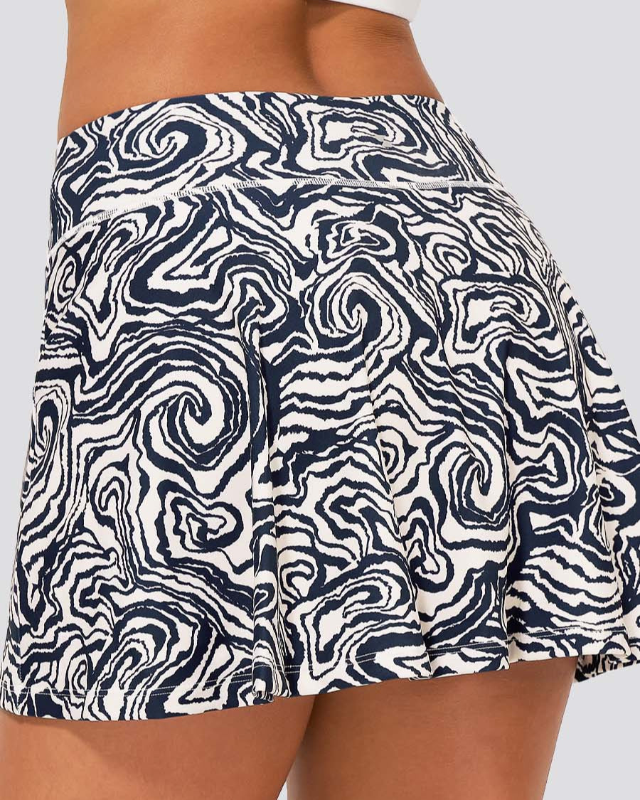 Wavy Ink CourtChic A-Line Tennis Skirt