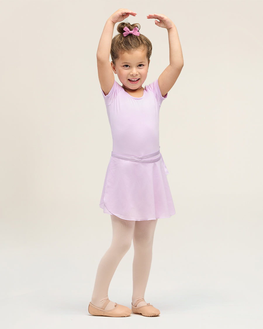 Lavender Girls Ballet Leotard Starter Kit (Short Sleeves Leotard & Chiffon Skirt & Tights)