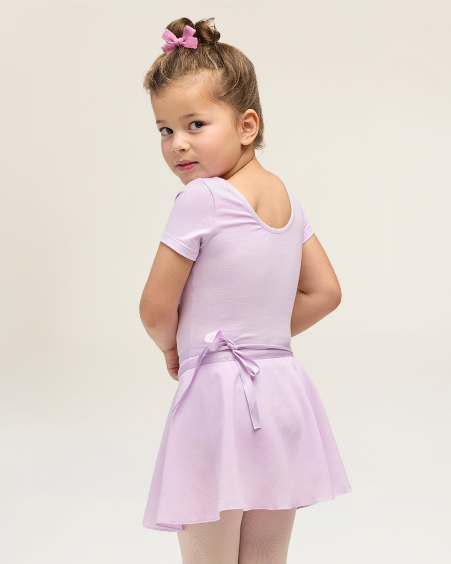 Lavender Girls Ballet Leotard Starter Kit (Short Sleeves Leotard & Chiffon Skirt & Tights)