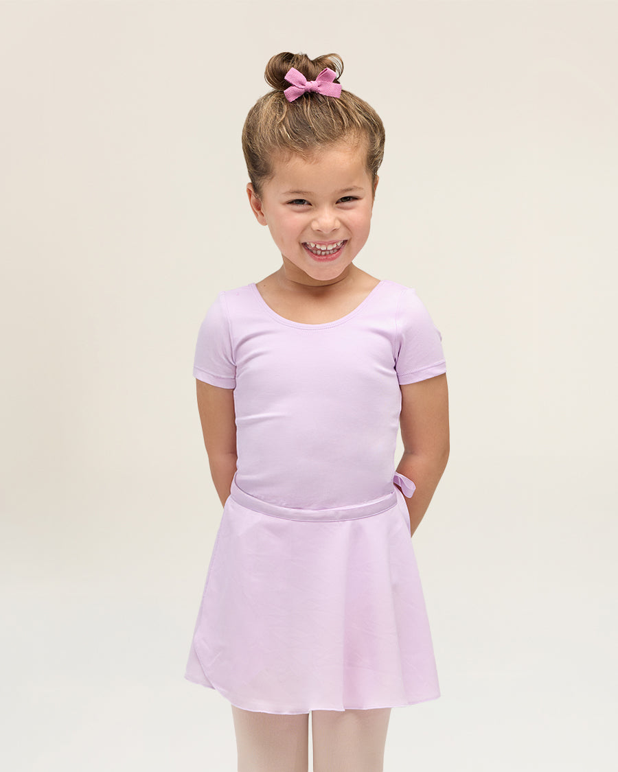 Lavender Girls Ballet Leotard Starter Kit (Short Sleeves Leotard & Chiffon Skirt & Tights)