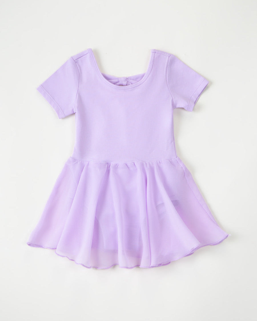 Lavender Girls Bowknot Short Sleeve Dress