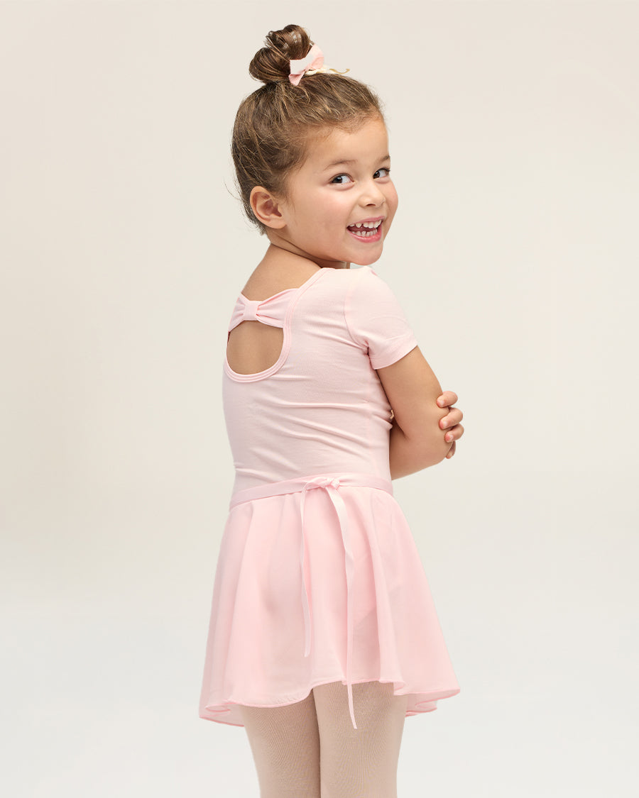 Ballet Pink Girls Ballet Leotard Starter Kit (Bow Back Leotard & Tie Skirt & Tights)