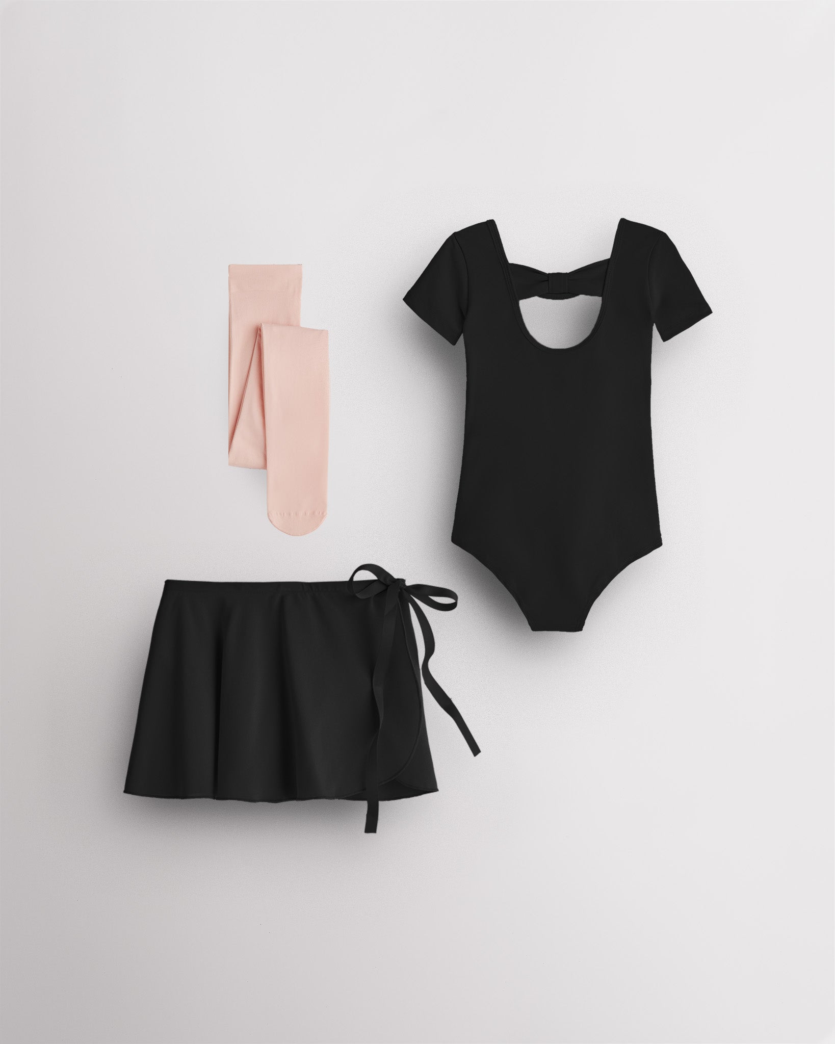 Black Girls Ballet Leotard Starter Kit (Bow Back Leotard & Tie Skirt & Tights)