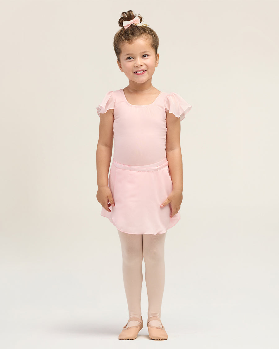 Pink Girls Chiffon Wrap Skirt With Adjustable Tie