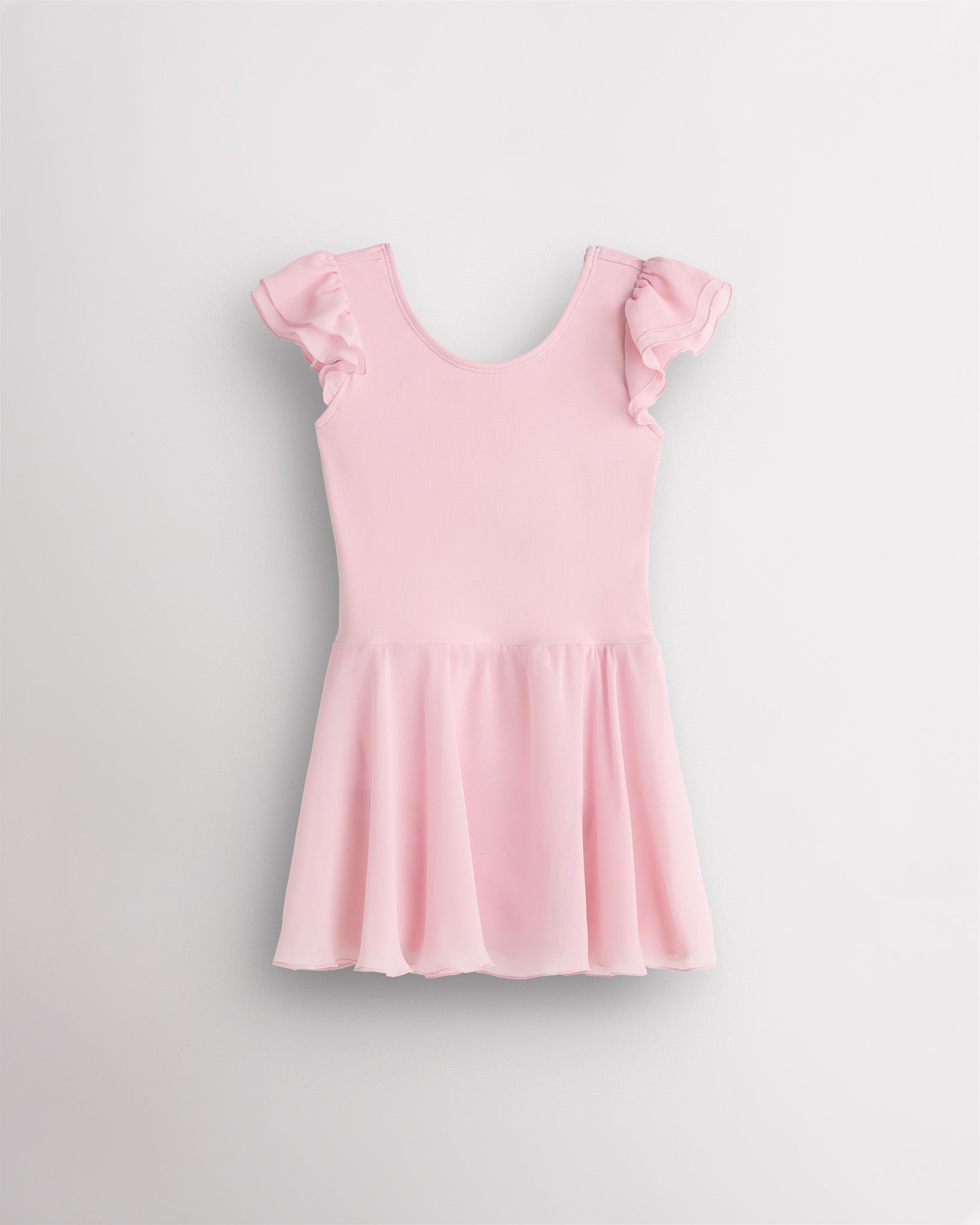 Ballet Pink Girls Flutter Sleeves Dress
