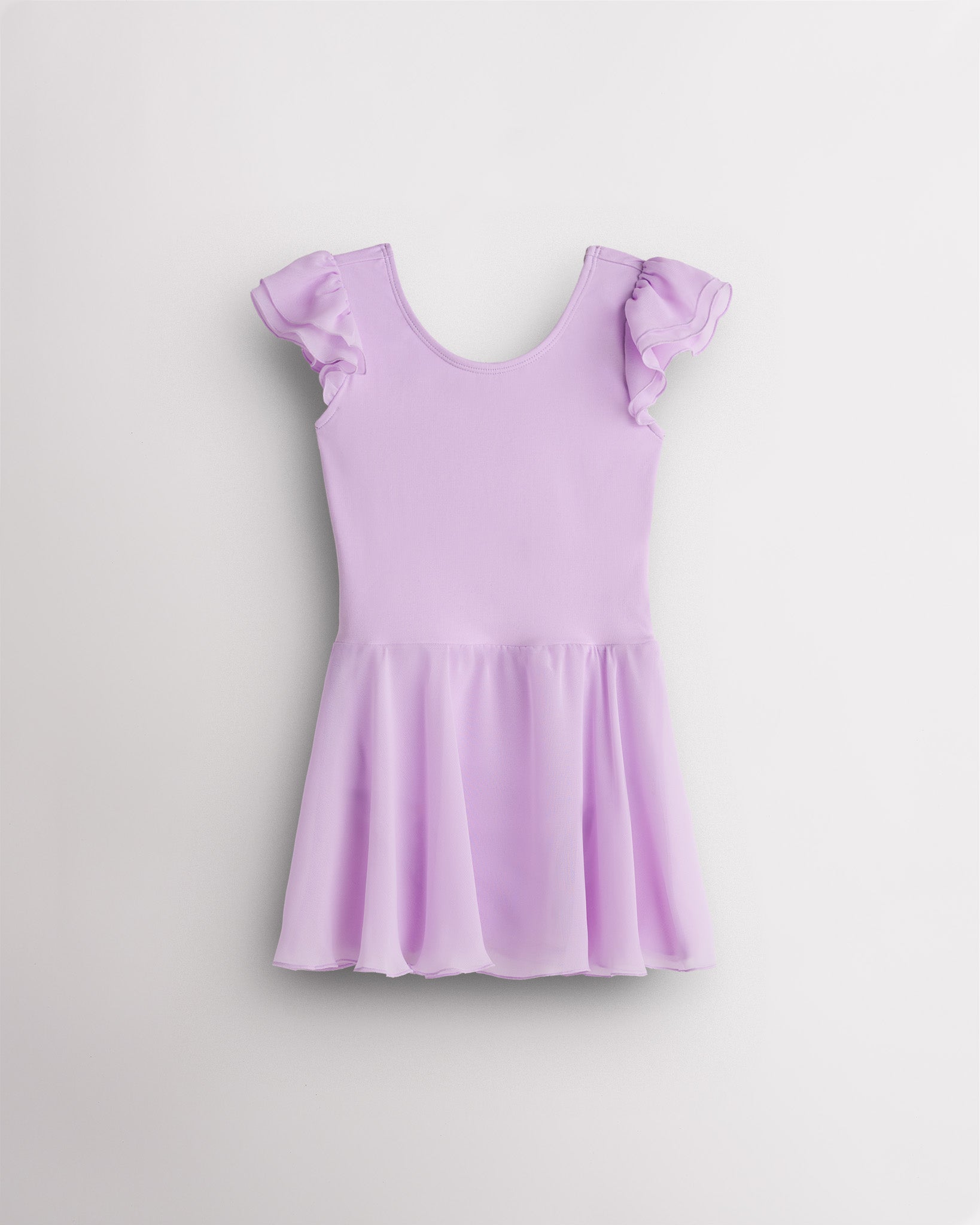 Lavender Girls Flutter Sleeves Dress