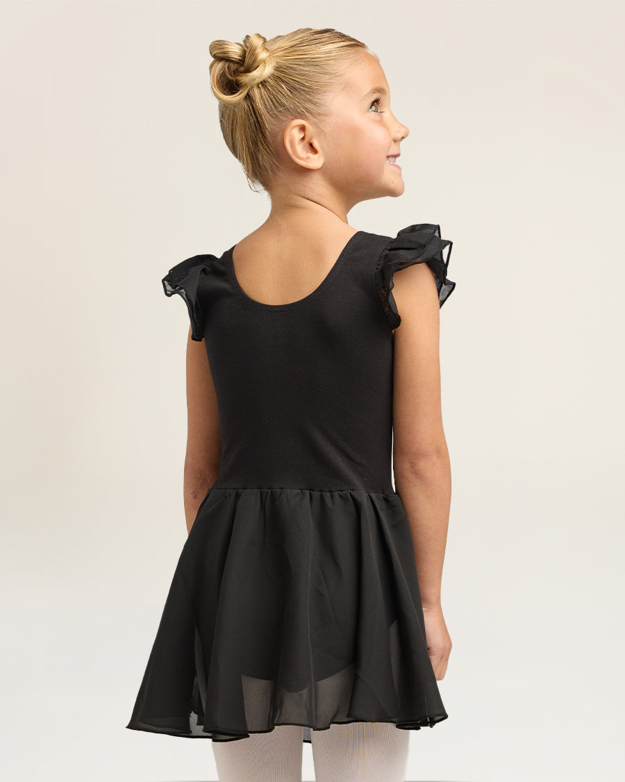 Black Girls Flutter Sleeves Dress