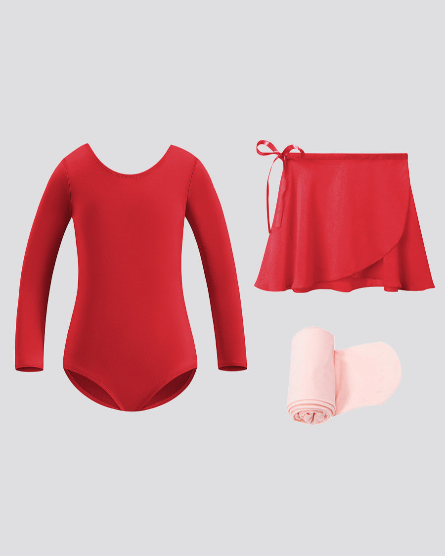 Red Girls Ballet Leotard Starter Kit