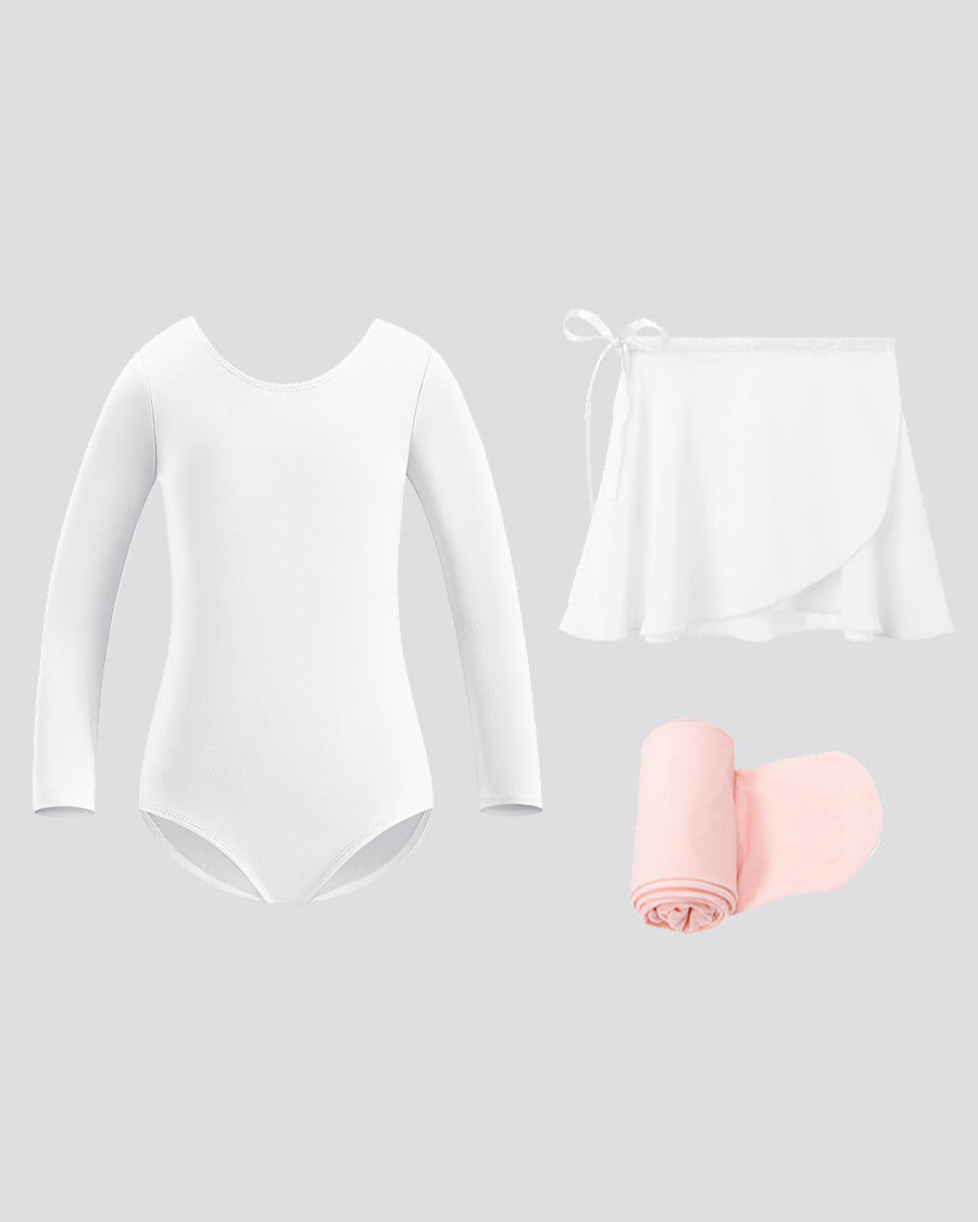White Girls Ballet Leotard Starter Kit