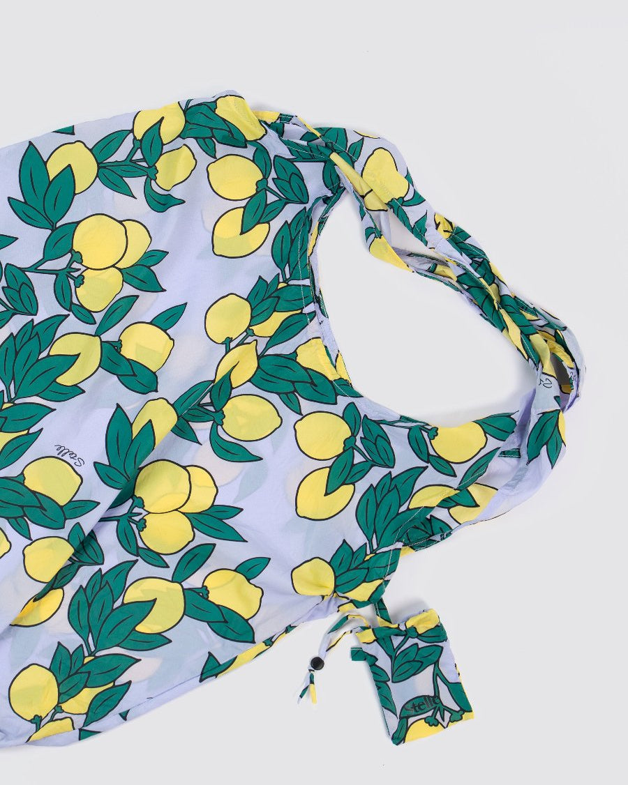 reusable tote bags lemon delight close up
