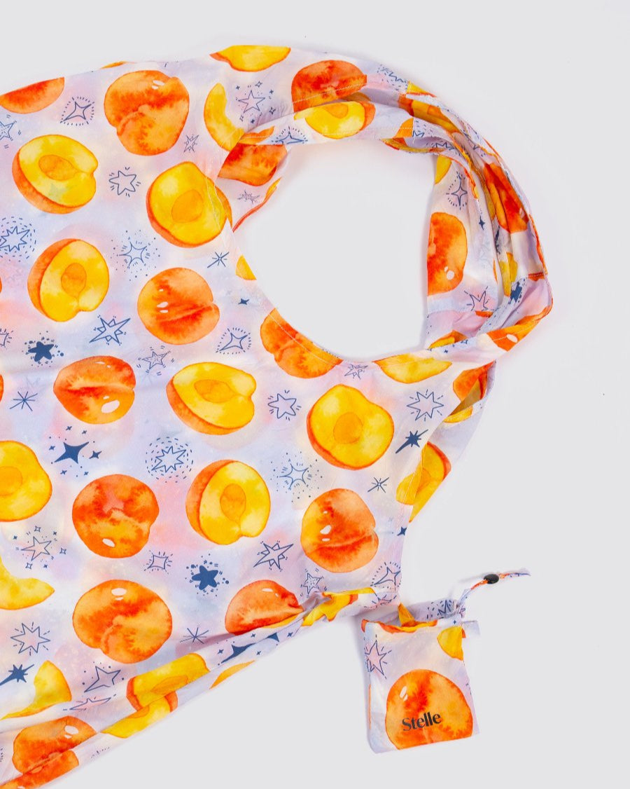 grocery tote bags Sparkling Peach detail