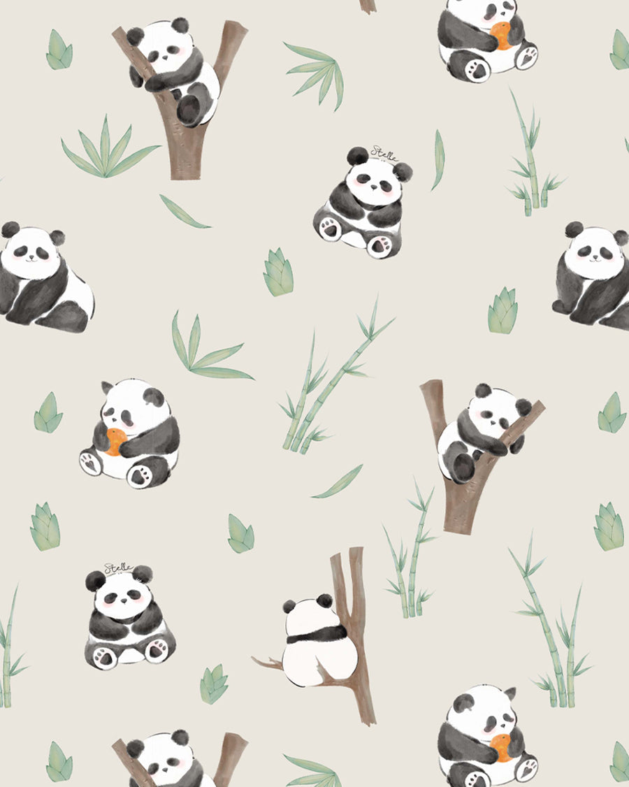 reusable tote bags panda friends design