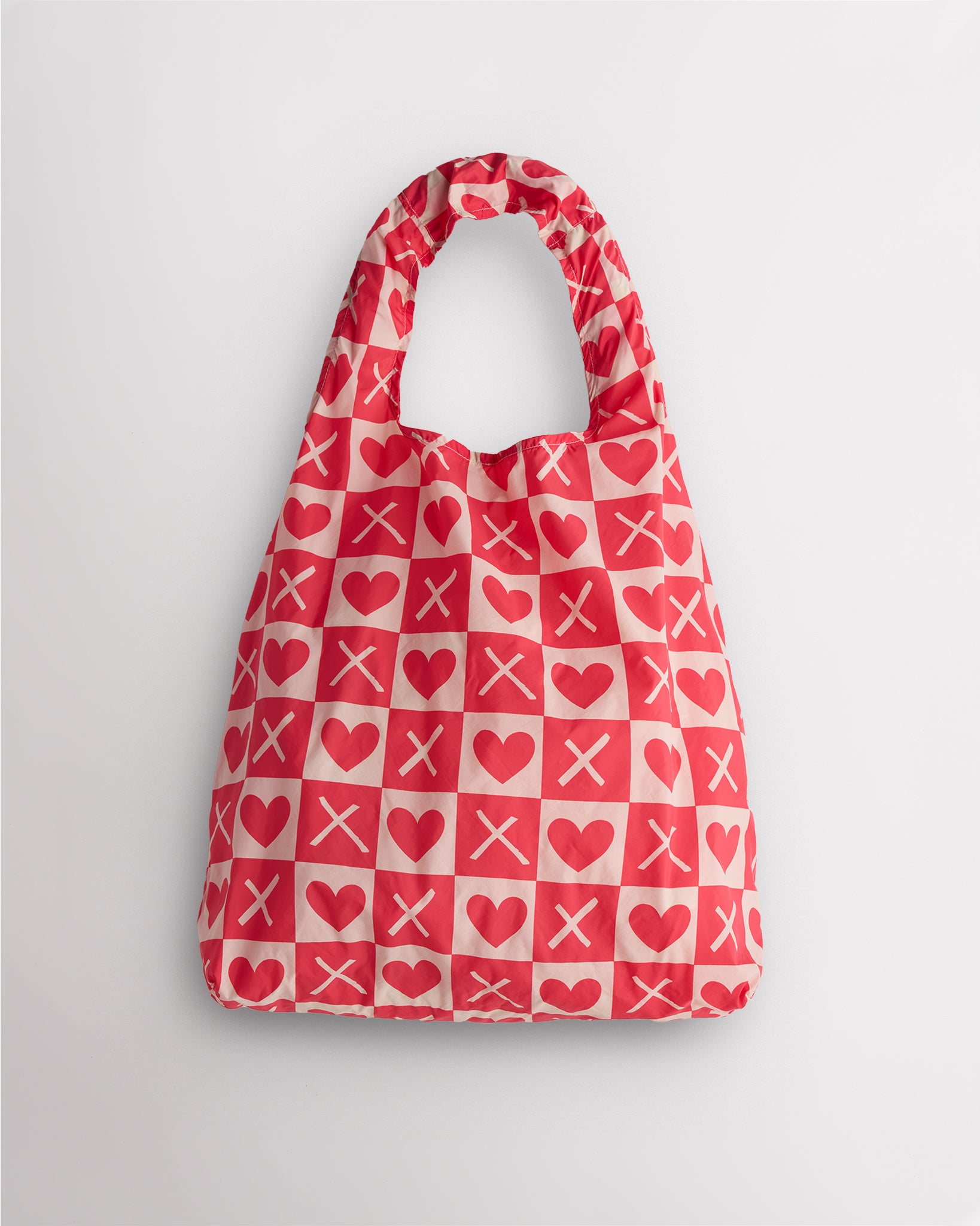Love Match Stelle reusable grocery bag with colorful puppy print, designed as reusable shopping bags for groceries and daily errands.