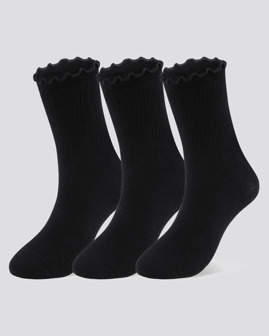 Black Kids Ribbed Calf Socks