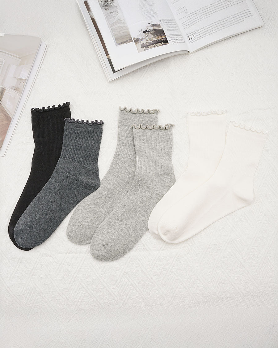 3 Pack Kids Ribbed Calf Socks