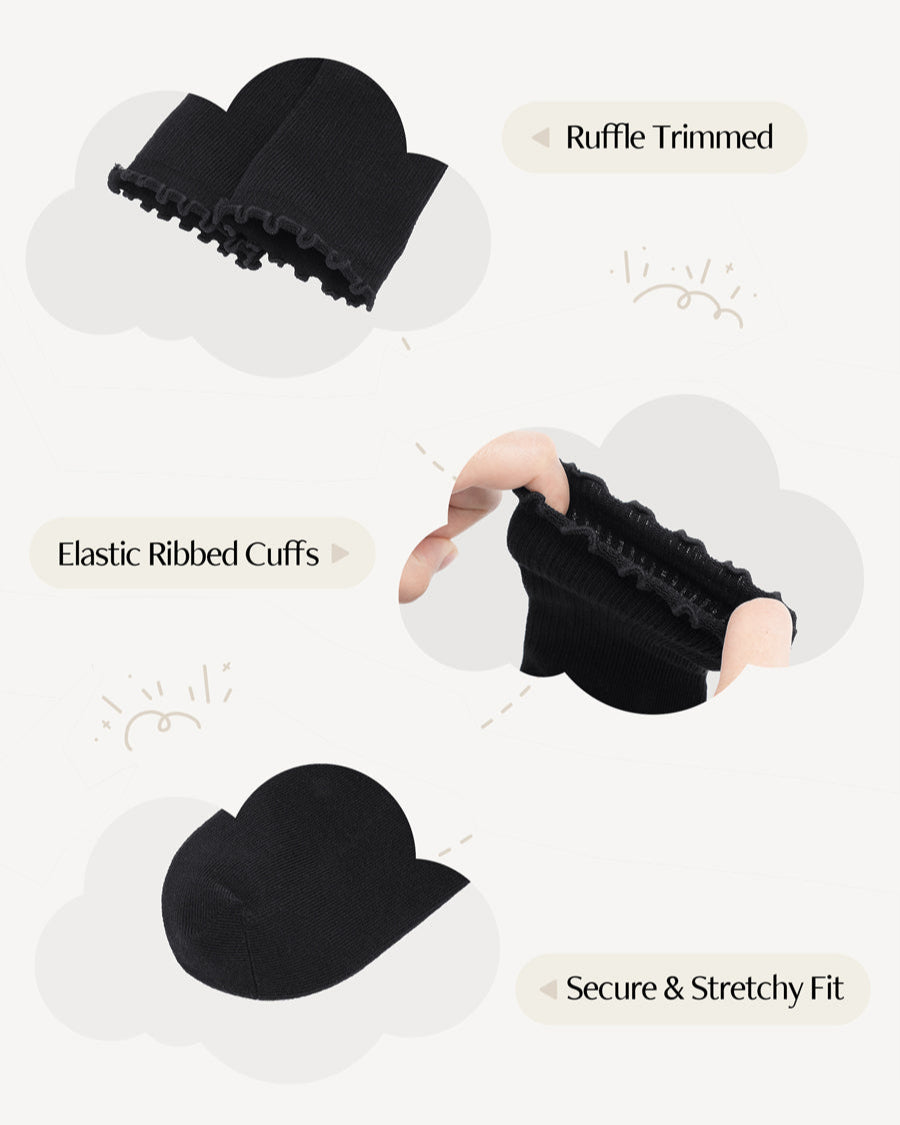 Black Kids Ribbed Calf Socks