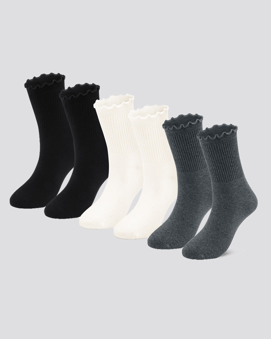 3 Pack Kids Ribbed Calf Socks
